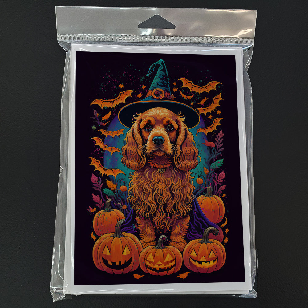 Cocker Spaniel Witchy Halloween Greeting Cards Pack of 8 Blank Cards with Envelopes Whimsical A7 Size 5x7