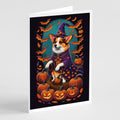 Corgi Witchy Halloween Greeting Cards Pack of 8 Blank Cards with Envelopes Whimsical A7 Size 5x7