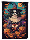 Japanese Chin Witchy Halloween House Flag 28x40 Porch Sleeve Pole Decorative Outside Yard Banner Artwork Wall Hanging, Polyester