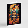Shiba Inu Witchy Halloween Greeting Cards Pack of 8 Blank Cards with Envelopes Whimsical A7 Size 5x7