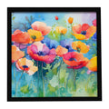 Anemones in Watercolor Framed Metal Print Bathroom, Kitchen, Office, Home Decor Wall Art Ready to Hang, Square, 8X8