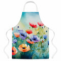 Anemones in Watercolor Apron Cooking Kitchen Server Baking Crafts Gardening for Adult Women Men, Unisex, Large, Multicolor
