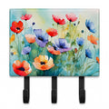 Anemones in Watercolor Leash or Key Holder Wall Hooks, Coat Rack Wall Mount, for Hanging Keys, Towels, Aprons, Leashes