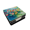 Anemones in Watercolor PU Leather Note Paper Holder with Artist-Designed Cover, Desk Accessory, Office Gift