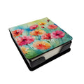 Carnations in Watercolor PU Leather Note Paper Holder with Artist-Designed Cover, Desk Accessory, Office Gift