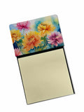 Chrysanthemums in Watercolor Watercolor Sticky Note Holder Refillable Dispenser Desk Accessory 3x3 Pad Gift