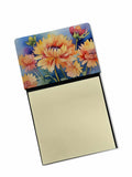 Chrysanthemums in Watercolor Watercolor Sticky Note Holder Refillable Dispenser Desk Accessory 3x3 Pad Gift