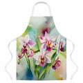 Orchids in Watercolor Apron Cooking Kitchen Server Baking Crafts Gardening for Adult Women Men, Unisex, Large, Multicolor