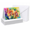 Orchids in Watercolor Greeting Cards Pack of 8 Blank Cards with Envelopes Whimsical A7 Size 5x7