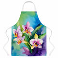 Orchids in Watercolor Apron Cooking Kitchen Server Baking Crafts Gardening for Adult Women Men, Unisex, Large, Multicolor