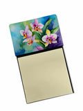 Orchids in Watercolor Watercolor Sticky Note Holder Refillable Dispenser Desk Accessory 3x3 Pad Gift