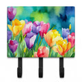 Freesias in Watercolor Leash or Key Holder Wall Hooks, Coat Rack Wall Mount, for Hanging Keys, Towels, Aprons, Leashes
