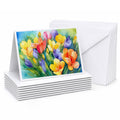 Freesias in Watercolor Greeting Cards Pack of 8 Blank Cards with Envelopes Whimsical A7 Size 5x7