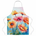 Gerbera Daisies in Watercolor Apron Cooking Kitchen Server Baking Crafts Gardening for Adult Women Men, Unisex, Large, Multicolor