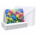 Hydrangeas in Watercolor Greeting Cards Pack of 8 Blank Cards with Envelopes Whimsical A7 Size 5x7