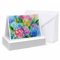 Hydrangeas in Watercolor Greeting Cards Pack of 8 Blank Cards with Envelopes Whimsical A7 Size 5x7