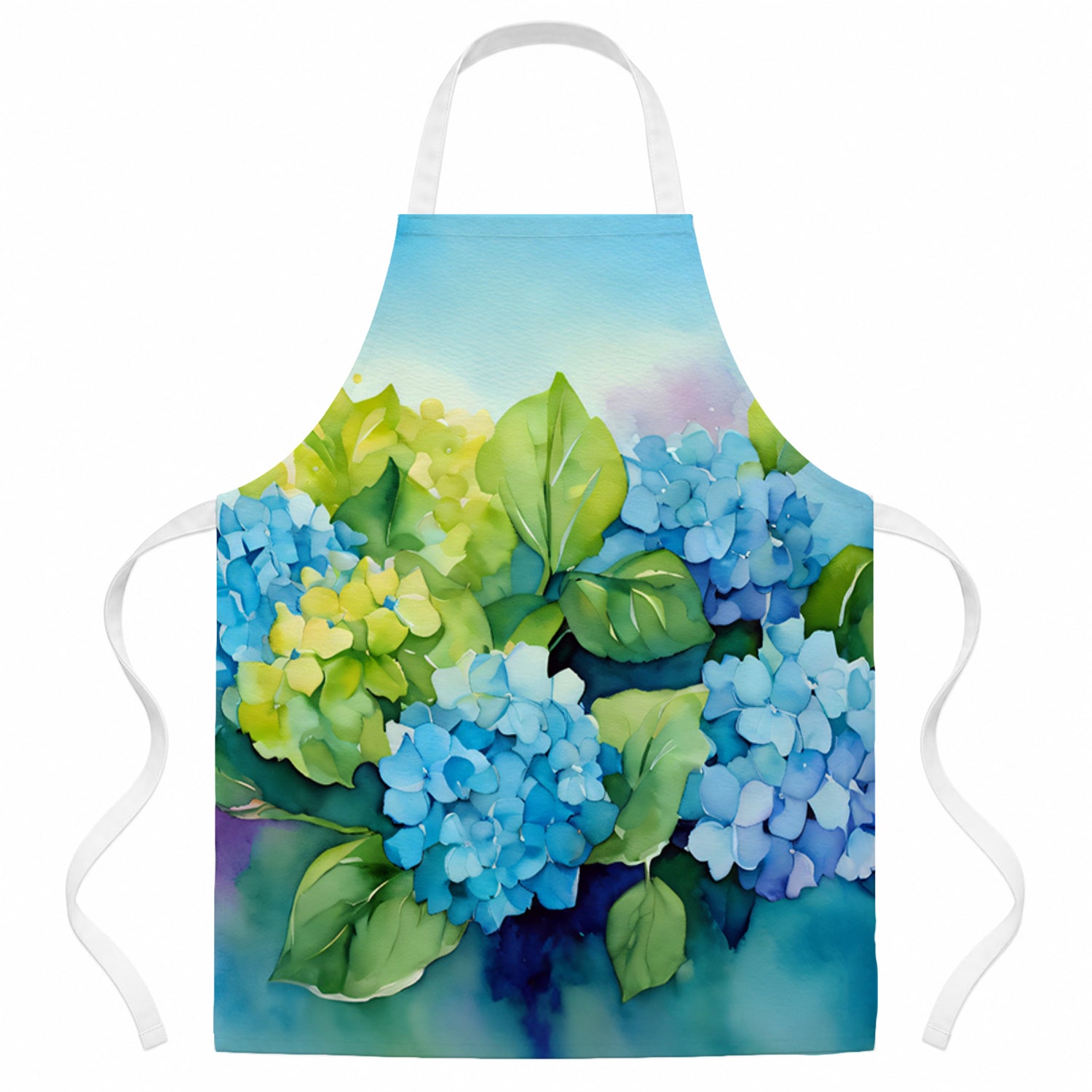 Hydrangeas in Watercolor Apron Cooking Kitchen Server Baking Crafts Gardening for Adult Women Men, Unisex, Large, Multicolor
