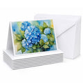 Hydrangeas in Watercolor Greeting Cards Pack of 8 Blank Cards with Envelopes Whimsical A7 Size 5x7