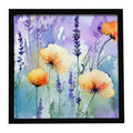 Lavender in Watercolor Framed Metal Print Bathroom, Kitchen, Office, Home Decor Wall Art Ready to Hang, Square, 8X8