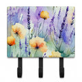Lavender in Watercolor Leash or Key Holder Wall Hooks, Coat Rack Wall Mount, for Hanging Keys, Towels, Aprons, Leashes