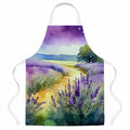 Lavender in Watercolor Apron Cooking Kitchen Server Baking Crafts Gardening for Adult Women Men, Unisex, Large, Multicolor