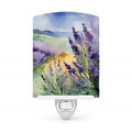 Lavender in Watercolor Ceramic Night Light Compact, UL-Certified, Ideal for Bedroom, Bathroom, Nursery, Hallway, Kitchen, 6x4x3, Multicolor