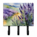 Lavender in Watercolor Leash or Key Holder Wall Hooks, Coat Rack Wall Mount, for Hanging Keys, Towels, Aprons, Leashes