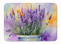 Lavender in Watercolor Memory Foam Kitchen Mat Machine Washable Anti-Fatigue Cushion Comfort Bath or Kitchen Rug