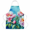 Peonies in Watercolor Apron Cooking Kitchen Server Baking Crafts Gardening for Adult Women Men, Unisex, Large, Multicolor