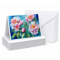 Peonies in Watercolor Greeting Cards Pack of 8 Blank Cards with Envelopes Whimsical A7 Size 5x7