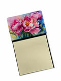 Peonies in Watercolor Watercolor Sticky Note Holder Refillable Dispenser Desk Accessory 3x3 Pad Gift