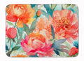 Peonies in Watercolor Memory Foam Kitchen Mat Machine Washable Anti-Fatigue Cushion Comfort Bath or Kitchen Rug