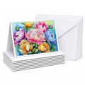 Peonies in Watercolor Greeting Cards Pack of 8 Blank Cards with Envelopes Whimsical A7 Size 5x7