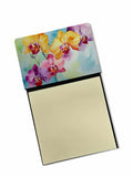 Orchids in Watercolor Watercolor Sticky Note Holder Refillable Dispenser Desk Accessory 3x3 Pad Gift