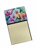 Orchids in Watercolor Watercolor Sticky Note Holder Refillable Dispenser Desk Accessory 3x3 Pad Gift