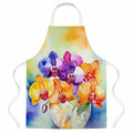 Orchids in Watercolor Apron Cooking Kitchen Server Baking Crafts Gardening for Adult Women Men, Unisex, Large, Multicolor