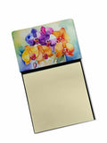Orchids in Watercolor Watercolor Sticky Note Holder Refillable Dispenser Desk Accessory 3x3 Pad Gift