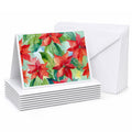 Poinsettias in Watercolor Greeting Cards Pack of 8 Blank Cards with Envelopes Whimsical A7 Size 5x7