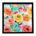 Ranunculus in Watercolor Framed Metal Print Bathroom, Kitchen, Office, Home Decor Wall Art Ready to Hang, Square, 8X8