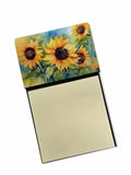 Sunflowers in Watercolor Watercolor Sticky Note Holder Refillable Dispenser Desk Accessory 3x3 Pad Gift