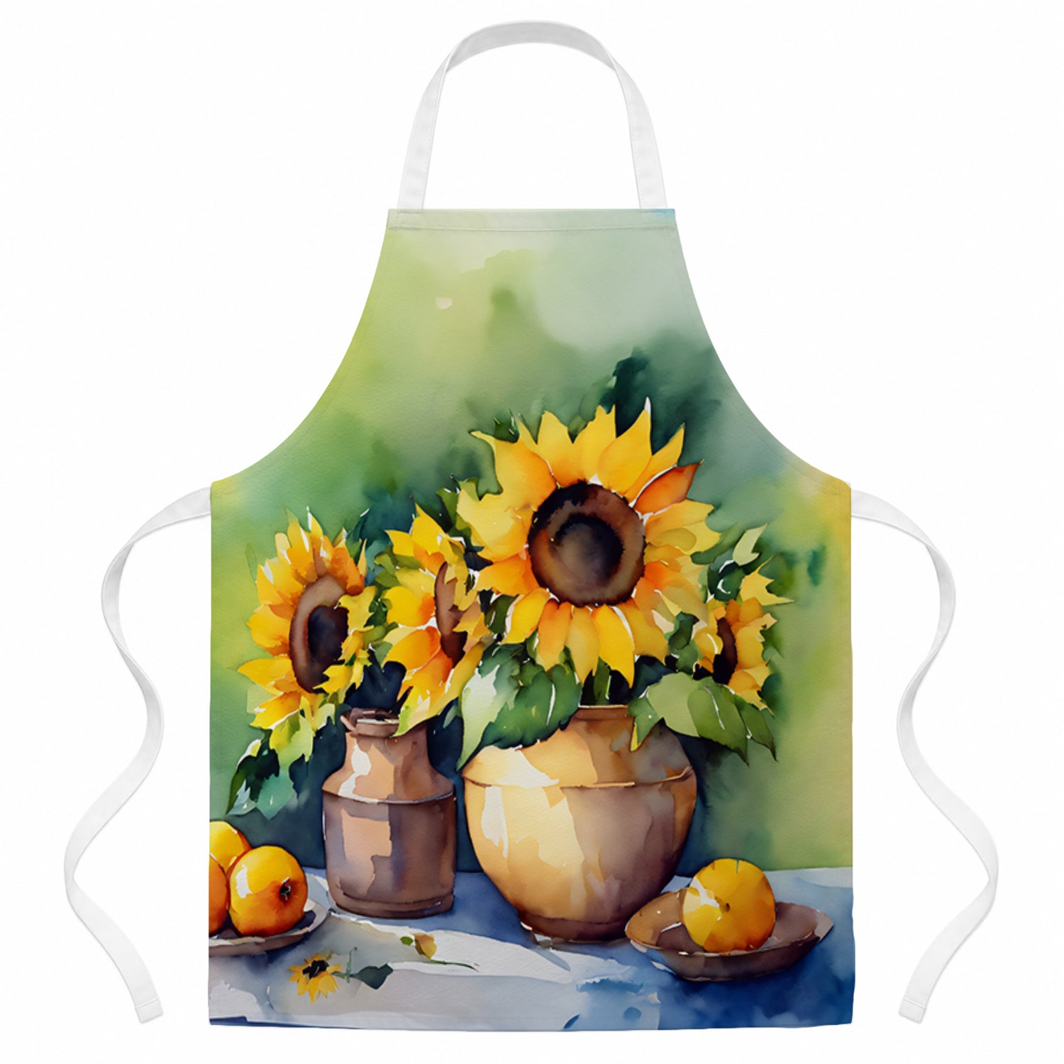 Sunflowers in Watercolor Apron Cooking Kitchen Server Baking Crafts Gardening for Adult Women Men, Unisex, Large, Multicolor