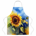 Sunflowers in Watercolor Apron Cooking Kitchen Server Baking Crafts Gardening for Adult Women Men, Unisex, Large, Multicolor
