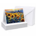 Sunflowers in Watercolor Greeting Cards Pack of 8 Blank Cards with Envelopes Whimsical A7 Size 5x7