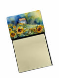 Sunflowers in Watercolor Watercolor Sticky Note Holder Refillable Dispenser Desk Accessory 3x3 Pad Gift