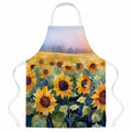 Sunflowers in Watercolor Apron Cooking Kitchen Server Baking Crafts Gardening for Adult Women Men, Unisex, Large, Multicolor