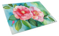 Alabama Camellia in Watercolor Cutting Board Tempered Glass Kitchen Cutting Surface, Heat Resistant Chopping, Non-Slip Feet, Food Prep & Serving