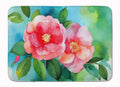 Alabama Camellia in Watercolor Memory Foam Kitchen Mat Machine Washable Anti-Fatigue Cushion Comfort Bath or Kitchen Rug