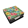 Alaska Forget-me-nots in Watercolor PU Leather Note Paper Holder with Artist-Designed Cover, Desk Accessory, Office Gift