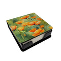 California California Poppies in Watercolor PU Leather Note Paper Holder with Artist-Designed Cover, Desk Accessory, Office Gift