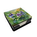 Colorado Rocky Mountain Columbine in Watercolor PU Leather Note Paper Holder with Artist-Designed Cover, Desk Accessory, Office Gift